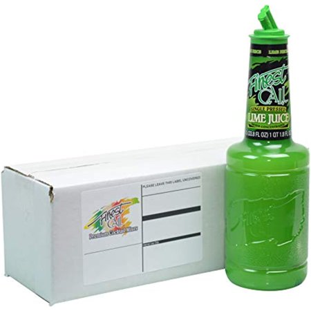 Finest Call Premium Single Pressed Lime Juice Drink Mix  1 Liter Bottle (33.8 Fl Oz)  Individually Boxed