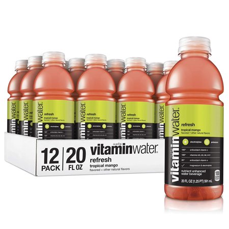 Energy Drinks Refresh  Tropical Mango Flavored  Electrolyte  20 Fl Oz Pack of 12  Orange