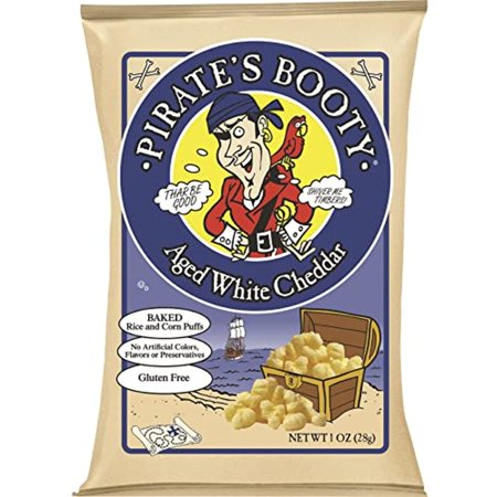 Pirates Booty Aged White Cheddar Cheese Puffs  24Ct  1Oz Indvidually Sized Bags  Healthy Kids Snacks  Gluten Free