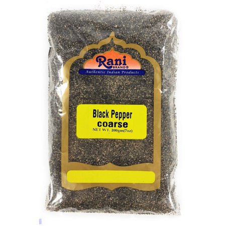 Rani Black Pepper Coarse Ground 28 Mesh (Table Grind)  Premium Indian 7oz (200g) ~ All Natural | Vegan | Gluten Friendly | NON-GMO | Kosher