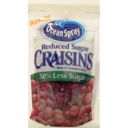 Ocean Spray Reduced Sugar Craisins Dried Cranberries 5 Oz.(Pack of 6)