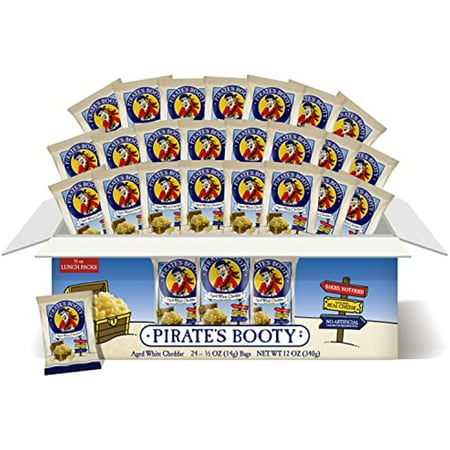 Pirates Booty Aged White Cheddar Cheese Puffs  24Ct  0.5Oz Snack Size Bags  Gluten Free  Healthy Kids Snacks