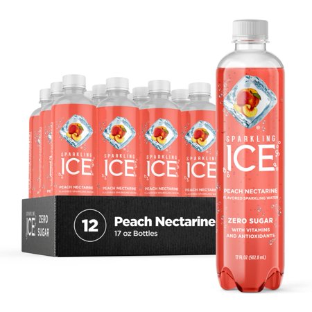 Sparkling Ice  Peach Nectarine Sparkling Water  Zero Sugar Flavored Water  with Vitamins and Antioxidants  Low Calorie Beverage  17 Fl Oz Bottles (Pac