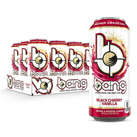 Bang Black Cherry Vanilla Energy Drink  0 Calories  Sugar Free with Super Creatine  16 Fl Oz (Pack of 12)