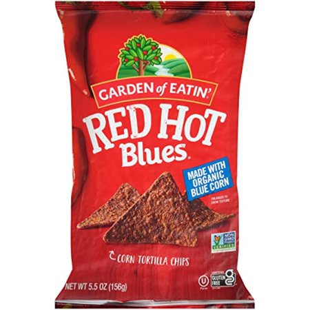 Garden of Eatin Tortilla Chips  Red Hot Blues  Sea Salt  5.5 Oz. (Pack of 12)