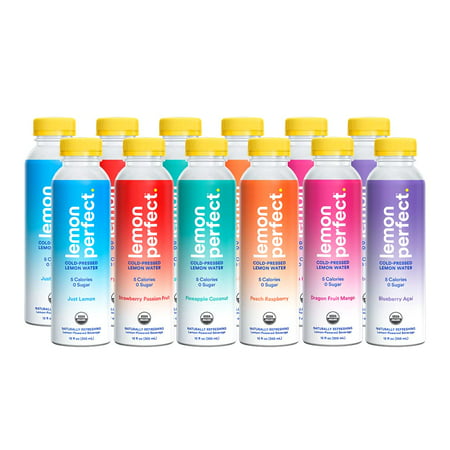Lemon Perfect - Organic Cold-Pressed Lemon Water - Squeezed from Real Fruit  Flavored Water  Sugar-Free  Keto Certified  No Artificial Ingredients - 6