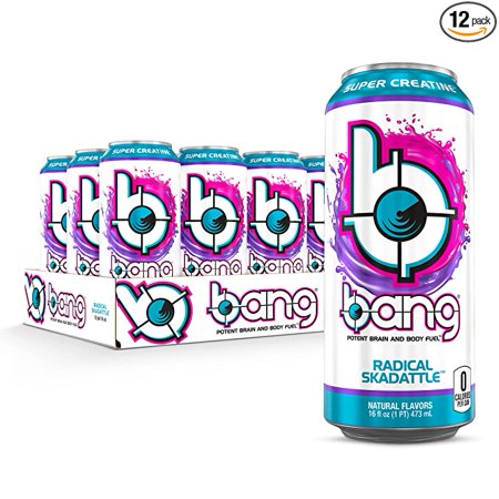 VPX Bang Radical Skadattle Energy Drink  0 Calories  Sugar Free with Super Creatine  16 Fl Oz (Pack of 12)