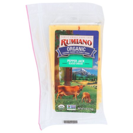 Rumiano Cheese Organic Sliced Pepper Jack Cheese  6 Ounce -- 12 per Case.