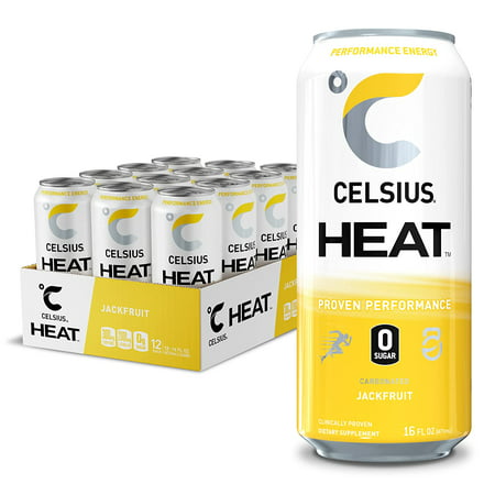 CELSIUS HEAT Performance Energy Drink  Jackfruit  192 Fl Oz (Pack of 12)