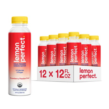 Lemon Perfect  Organic Cold-Pressed Lemon Water  Squeezed from Real Fruit  Flavored Water  Sugar-Free  Keto Certified  No Artificial Ingredients  Stra