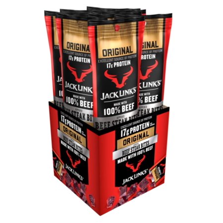 Jack Link S Beef Steak Jerky Bites  Original Flavor  on-the-Go Poppable Meat Snack  17g of Protein and 100 Calories  Made with Premium Beef  12 Ounce 