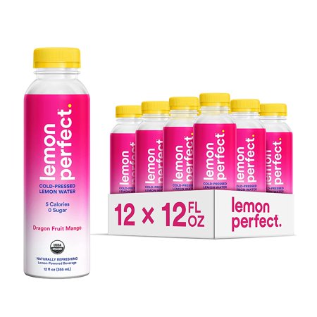 Lemon Perfect  Organic Cold-Pressed Lemon Water  Squeezed from Real Fruit  Flavored Water  Sugar-Free  Keto Certified  No Artificial Ingredients  Drag