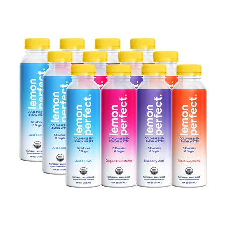 Lemon Perfect  Organic Cold-Pressed Lemon Water  Squeezed from Real Fruit  Flavored Water  Sugar-Free  Keto Certified  No Artificial Ingredients  Vari