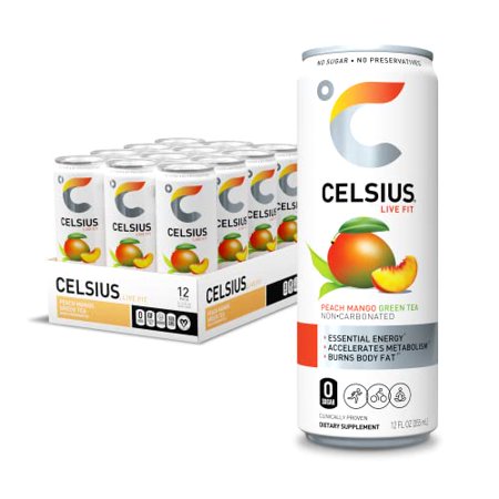 Essential Energy Drink 12 Fl Oz  Peach Mango Green Tea (Pack of 12)