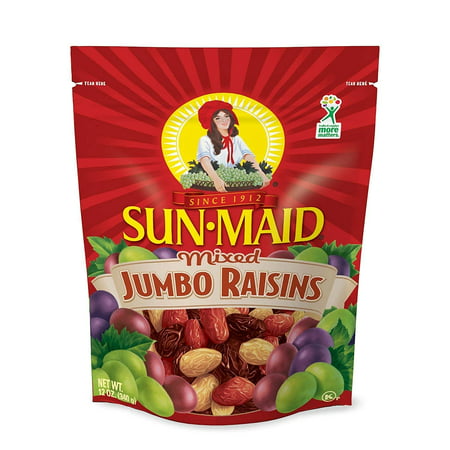 Sun Maid Mixed Jumbo Raisins  12 Ounce Pouches (Pack of 2)