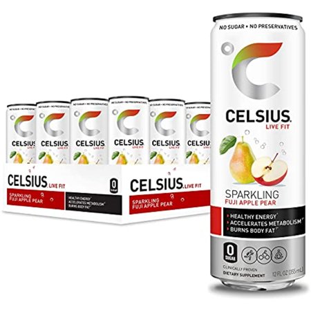 Sparkling Fuji Apple Pear Fitness Drink  Zero Sugar  12Oz. Slim Can (Pack of 12)