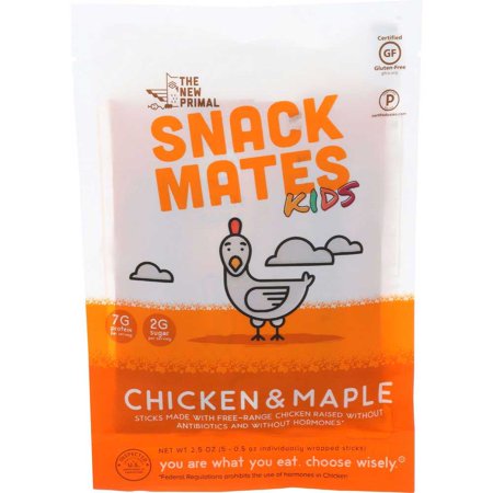 The New Primal Snack Mates Kids Chicken and Maple Snack Sticks  2.5 Ounce -- 8 per Case
