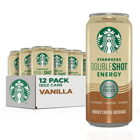 Starbucks Doubleshot Energy Espresso Coffee  Vanilla  15 Oz Cans (12 Pack) (Packaging May Vary)