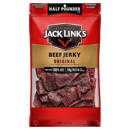 Jack Link S Beef Jerky  Original  � Pounder Bag - Flavorful Meat Snack  10g of Protein and 80 Calories  Made with Premium Beef - 96% Fat Free  No Ad