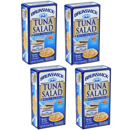 CGT Brunswick Tuna Salad with Crackers Ready to Eat Pre-Mixed Comes with Spoon Lunch Work School Dinner Snack on-the-Go 3 Oz. (4 Pack)