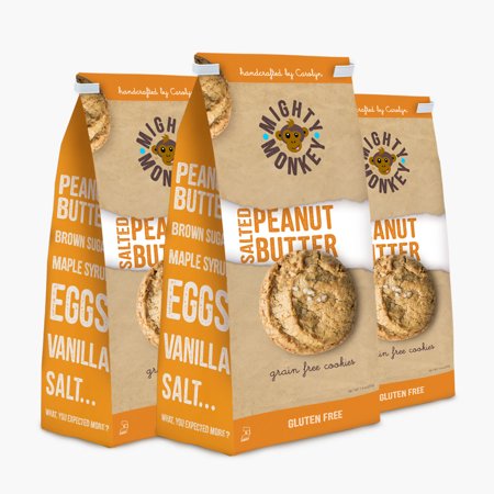 Mighty Monkey Salted Peanut Butter Grain Free Cookies, Gluten Free