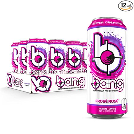 Bang Frose Rose Energy Drink  0 Calories  Sugar Free with Super Creatine  16 Fl Oz (Pack of 12)