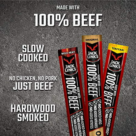 Jack Link S Beef Sticks  20 Count Variety Pack  (9) Original  (7) Teriyaki  (4) Wild Heat  0.92 Ounce - Protein Snack  Made with Premium Beef  No Adde
