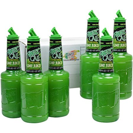 Finest Call Premium Single Pressed Lime Juice Drink Mix  1 Liter Bottle (33.8 Fl Oz)  Pack of 6