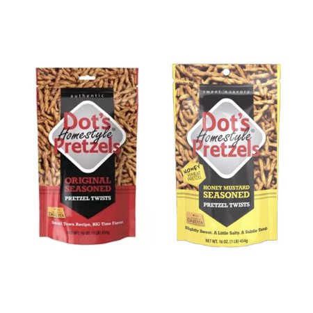 Dot S Homestyle Pretzels Variety Pack  1 Bag Each of Original Seasoned 16 Oz and Honey Mustard Seasoned 16 Oz