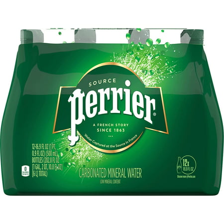 Perrier Carbonated Mineral Water  16.9 Fl Oz (12 Pack) Plastic Bottles