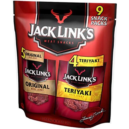 Jack Links Beef Jerky Variety Pack Includes Original and Teriyaki Flavors  on the Go Snacks  13G of Protein per Serving  9 Count of 1.25 Oz Bags