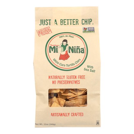 White Corn Tortilla Chips with Sea Salt - Case of 9 - 12 OZ