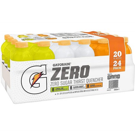Gatorade Zero Sugar Thirst Quencher Three Flavor Variety Pack 20 Fl Oz Bottles (Pack of 24)