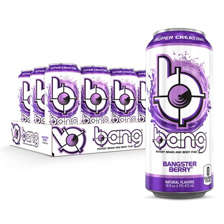 Bang Bangster Berry Energy Drink  0 Calories  Sugar Free with Super Creatine  16 Fl Oz (Pack of 12)