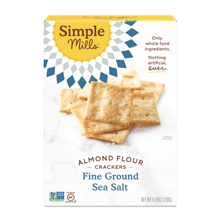 (6 Pack) Simple Mills Crackers  Fine Ground Sea Salt  Almond Flour  4.25 Oz.