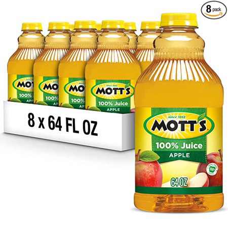 Mott S 100 Percent Original Apple Juice  64 Fl Oz Bottles (Pack of 8)