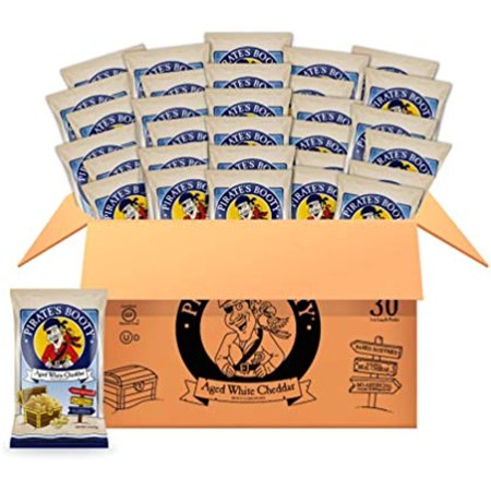Pirates Booty Aged White Cheddar Cheese Puffs  Gluten Free  Healthy Kids Snacks  Back to School Snacks  1Oz Individual Size Snack Bags (30 Count)