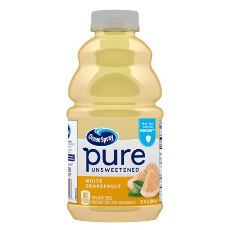 Ocean Spray  Unsweetened 100% Pure White Grapefruit Juice  32 Ounce Bottles (Pack of 8)