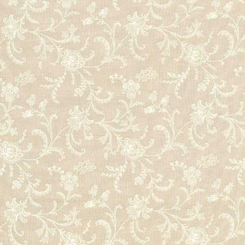 Cream Climbing Vine La Vie En Bleu Fabric by the Yard