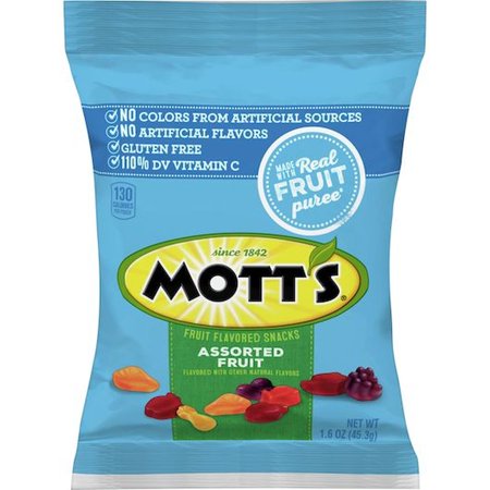 Motts Assorted Fruit Snacks  1.6 Ounce -- 144 per Case.