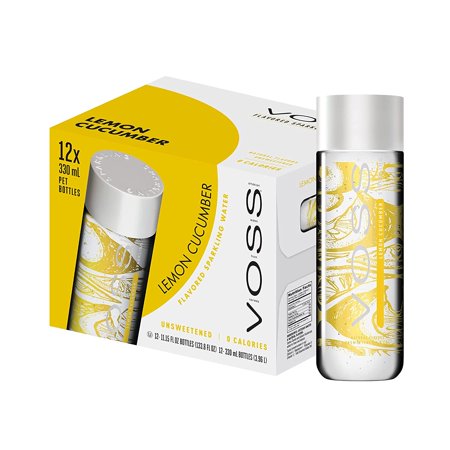 VOSS Water Flavored Sparkling Water  Lemon Cucumber  330 Ml Plastic Bottles (12 Count)  133.8 Fl Oz