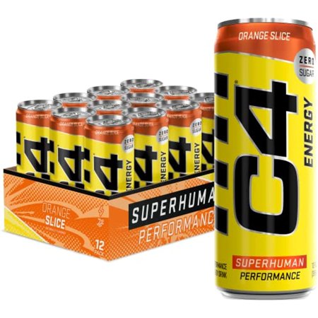 C4 Original Sugar Free Energy Drink | Orange Slice | Pre Workout Performance Drink with No Artificial Colors or Dyes 12 Fl Oz (Pack of 12)