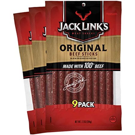 Jack Link’S Beef Snack Sticks  Original  27 Count (Pack of 3  7.2 Oz. Bags) – Great Protein Meat Stick with 4G of Protein per Serving  Made with 1
