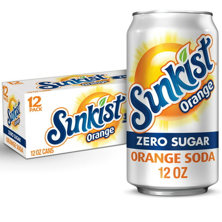 Sunkist Zero Sugar Orange Soda  12 Fl Oz Cans  12 Pack