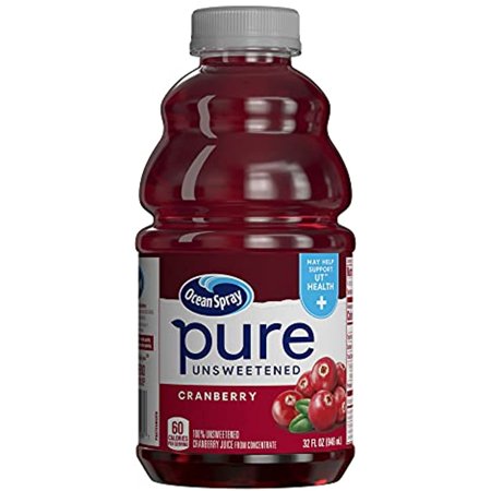 Ocean Spray 100% Pure Cranberry Juice  32 Ounce (Pack of 8)