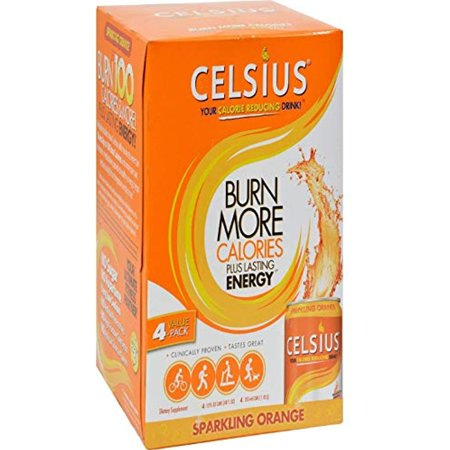 Celsius Sparkling Orange -- 12 Fl Oz Each / Pack of 4