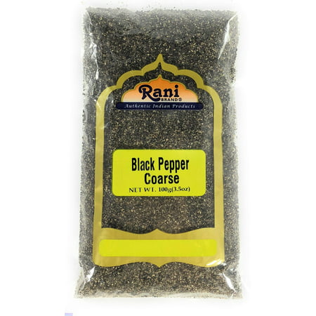 Rani Black Pepper Coarse Ground 28 Mesh (Table Grind)  Premium Indian 3.5oz (100g) ~ All Natural | Vegan | Gluten Friendly | NON-GMO | Kosher