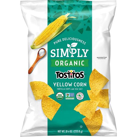 Frito Lay Simply Organic Tostitos Tortilla Chips Yellow Corn with Sea Salt -- 8.25 Oz Pack of 3