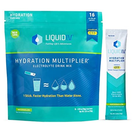 Liquid I.V. Hydration Multiplier - Watermelon - Hydration Powder Packets | Electrolyte Drink Mix | Easy Open Single-Serving Stick | Non-Gmo | 192 Stic