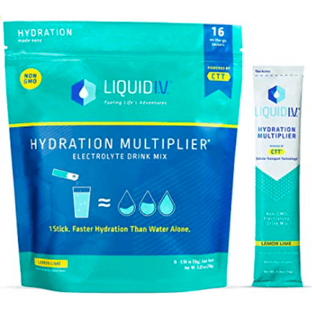 Liquid I.V. Hydration Multiplier - Lemon Lime - Hydration Powder Packets | Electrolyte Drink Mix | Easy Open Single-Serving Stick | Non-GMO - 16 Count